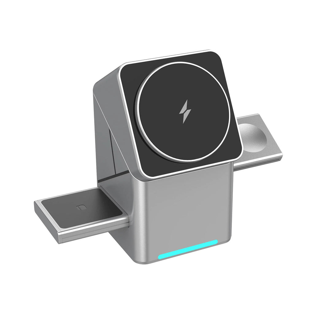 Magic Cube Spin Wireless Charger with Strong Magnetism 15W Fast Charging 3-in-1 New Desktop Wireless Charger for Cross-border