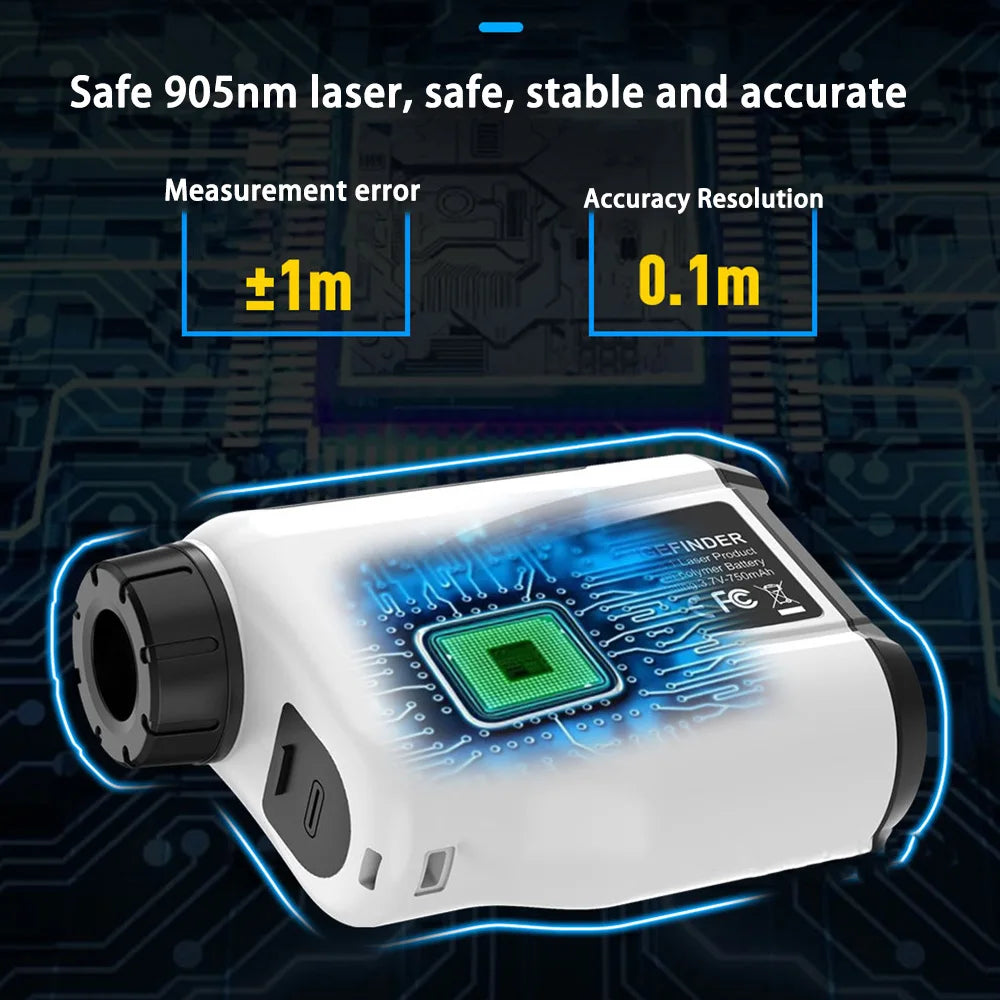 Golf Rangefinder 600/800/1000 Yards Range Finder Golfing 6X Magnification Rechargeable Battery Carrying a golf measuring device