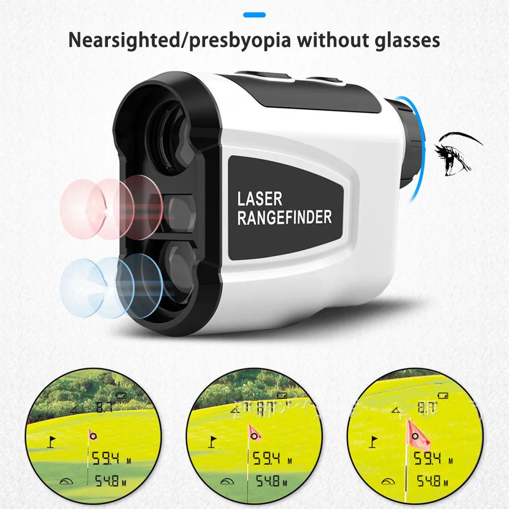 Golf Rangefinder 600/800/1000 Yards Range Finder Golfing 6X Magnification Rechargeable Battery Carrying a golf measuring device