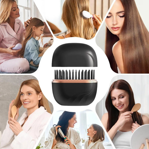2025 New Mini Straightener Rechargeable Portable Hair Straightener Brush Anti-Scald Shell Cordless USB Charging Straighteners