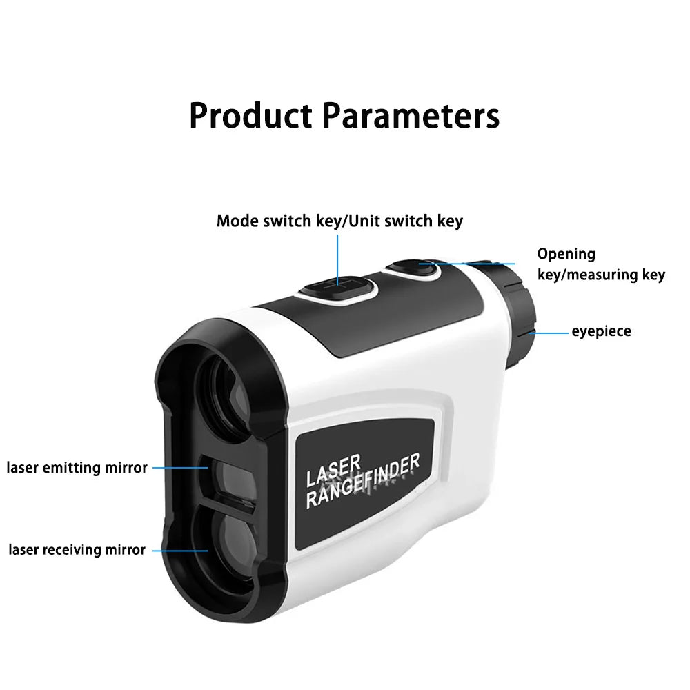 Golf Rangefinder 600/800/1000 Yards Range Finder Golfing 6X Magnification Rechargeable Battery Carrying a golf measuring device