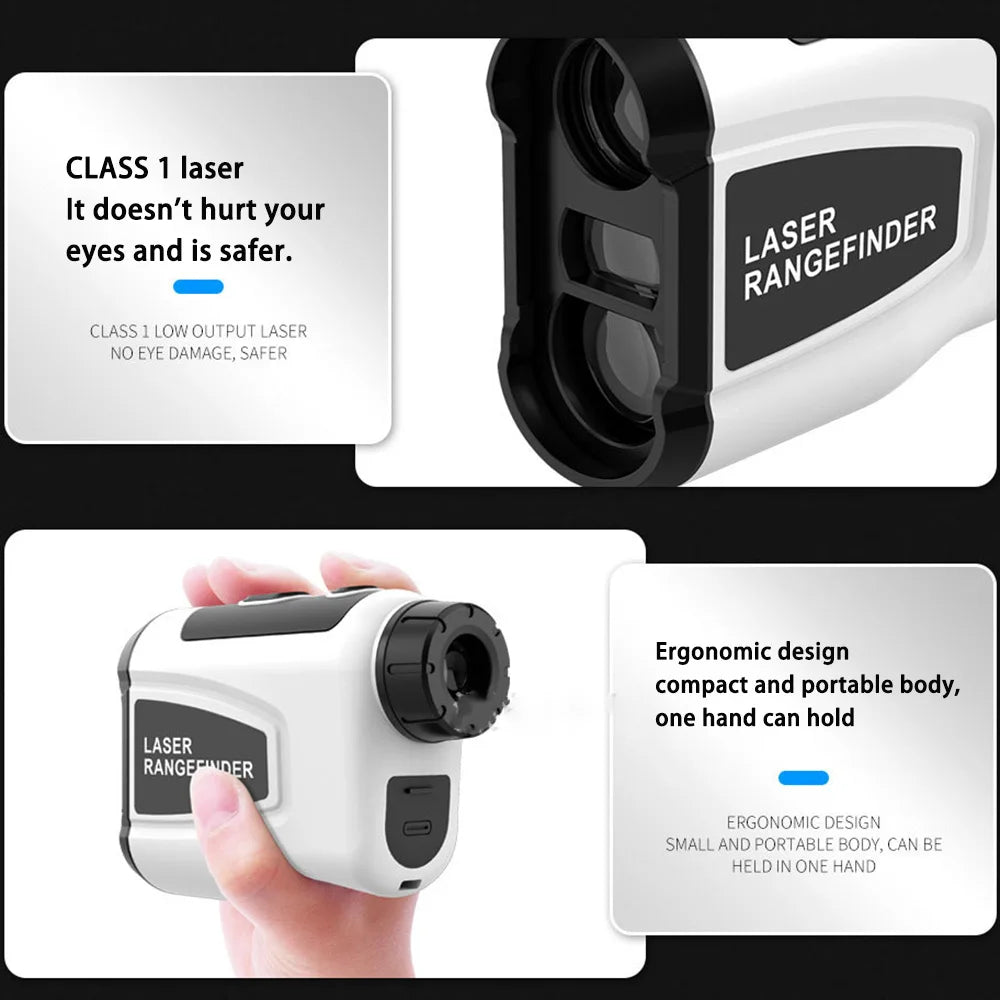 Golf Rangefinder 600/800/1000 Yards Range Finder Golfing 6X Magnification Rechargeable Battery Carrying a golf measuring device